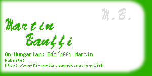 martin banffi business card